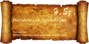 Herskovics Szalóme névjegykártya